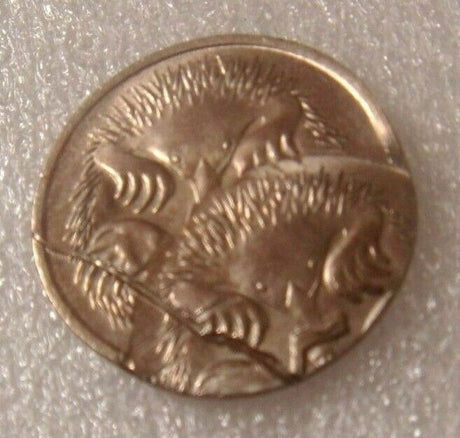 Australia 1975 5 Cent Error Double Strike Uncirculated Twin Echidna
