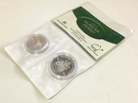 Australia 2001 50c & 20c Proof Norfolk Island Federation 2 Coin Set sachet of issue