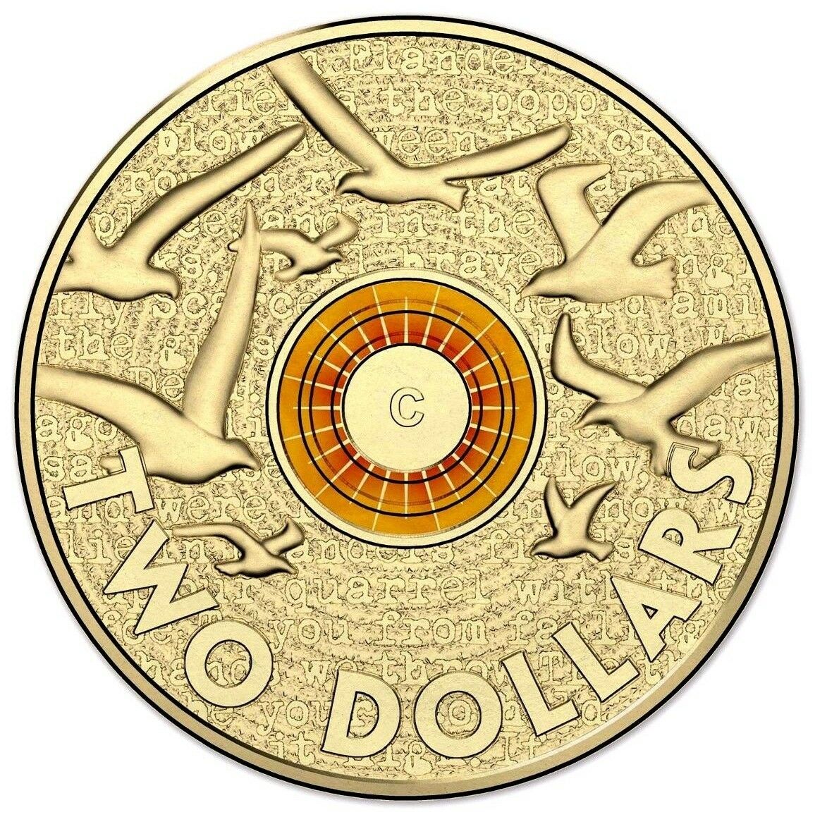 Australia 2015 $2 Orange Coloured Uncirculated Remembrance Day ‘C’ Mintmark