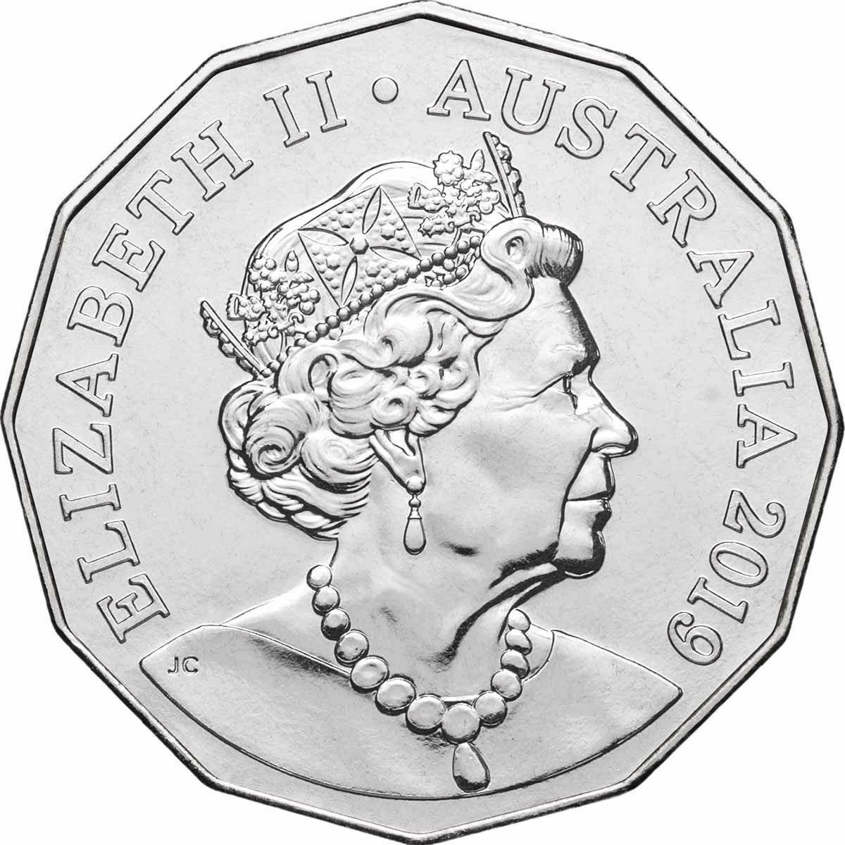 Australia 1966 – 2019 50 Cent Uncirculated Queen Elizabeth II Portrait 7-coin collection