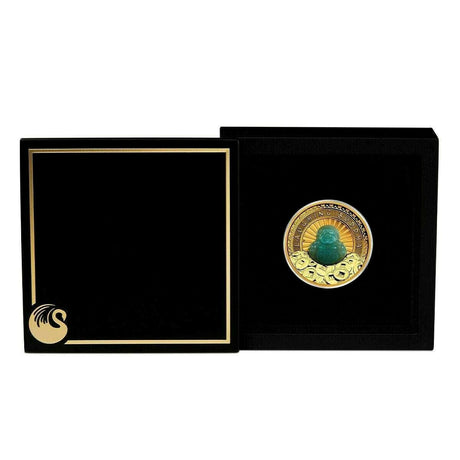 Tuvalu  2021 $100 Proof Laughing Buddha 1 Oz Gold & Jade Coin