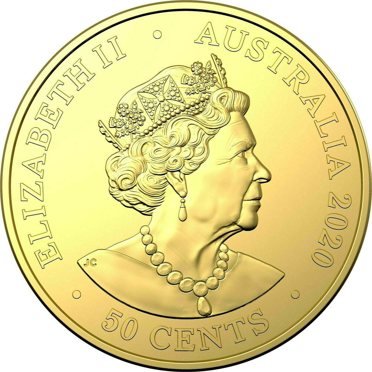 Australia 2020 50 Cent Uncirculated Australian Olympic Team Gold Plated Carded