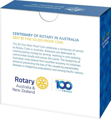 Australia 2021 Centenary of Rotary $5 Silver Proof Coin