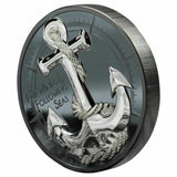 Cook Islands 2019 $10 Black Proof Anchor Fair Winds & Following Seas High Relief 2 Oz Silver