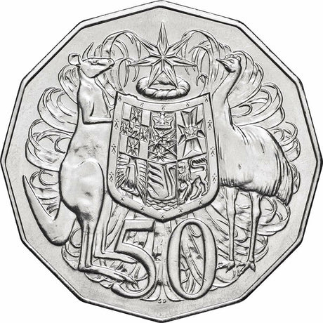 Australia 1966 – 2019 50 Cent Uncirculated Queen Elizabeth II Portrait 7-coin collection