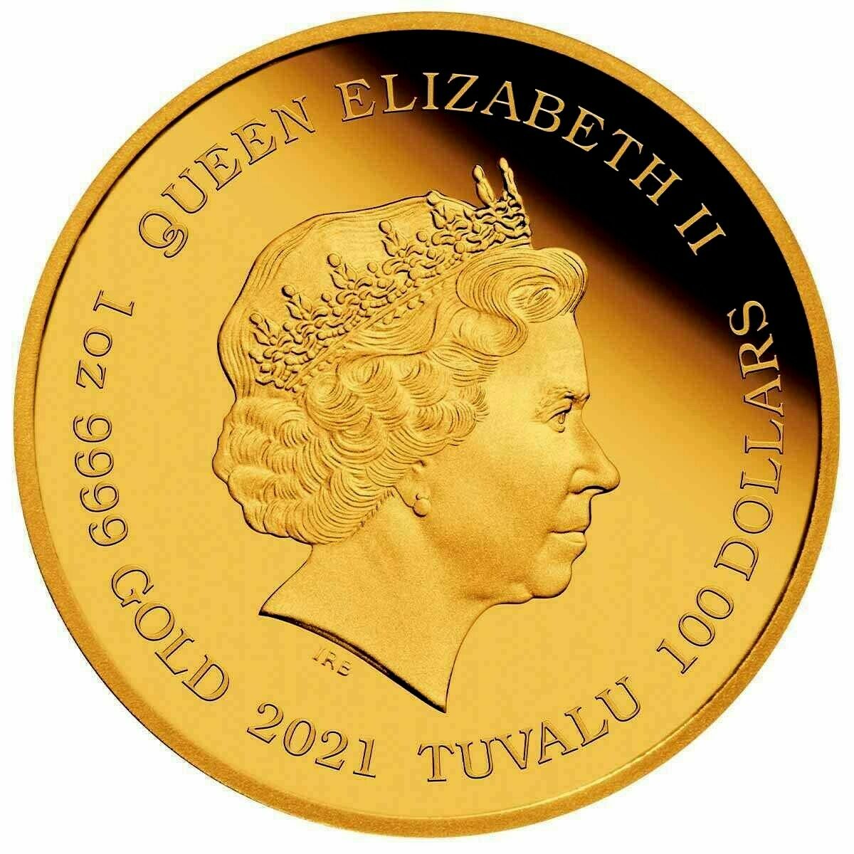 Tuvalu  2021 $100 Proof Laughing Buddha 1 Oz Gold & Jade Coin