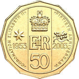 Australia 2003 50 Cent Bronze Uncirculated Golden Jubilee Coronation Stamp and Coin Cover PNC