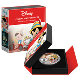 Niue 2022 $10 Disney Cinema Masterpieces - Pinocchio 3oz Silver Coloured Coin