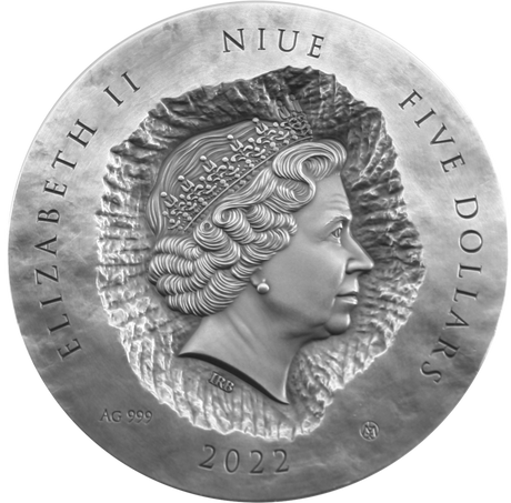 Niue 2022 $5 David 2oz Silver Antiqued Coin