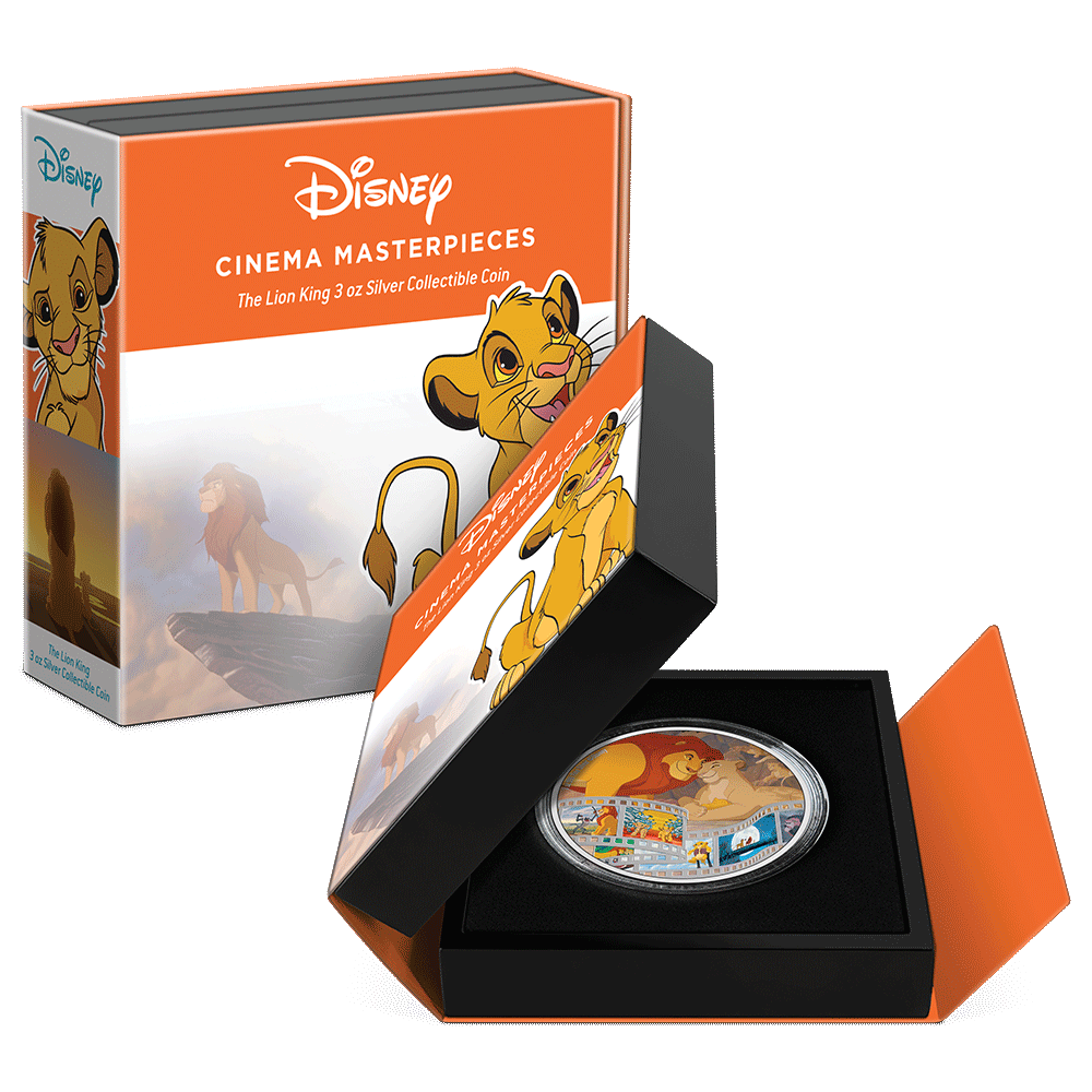 Niue 2022 $10 Disney Cinema Masterpieces - The Lion King 3oz Silver Coloured Coin