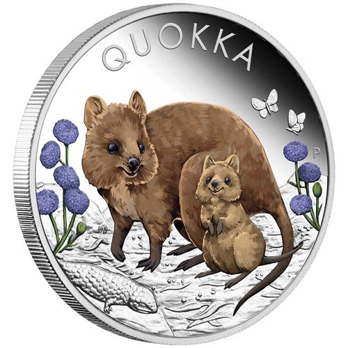 Australia 2022 $1 Quokka 1oz Silver Proof Coloured Coin Perth Mint