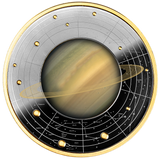 Cameroon 2021 500 Francs Silver Ruthenium Proof Coin - Solar System Series - Saturn with Magnifying Lens Coloured