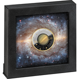 Cameroon 2021 500 Francs Silver Ruthenium Proof Coin - Solar System Series - Saturn with Magnifying Lens Coloured