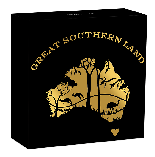 Australia 2022 $200 Great Southern Land 2oz Gold Proof Opal Coin. Gold Foiled Box.