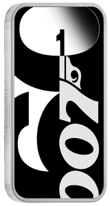 Tuvalu 2022 $1 60 Years of Bond 1oz Silver Proof Rectangular Coin