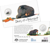 Australia 2022 20 Cent 20th Anniversary of Diary of a Wombat – 20c Coloured Coin in Card