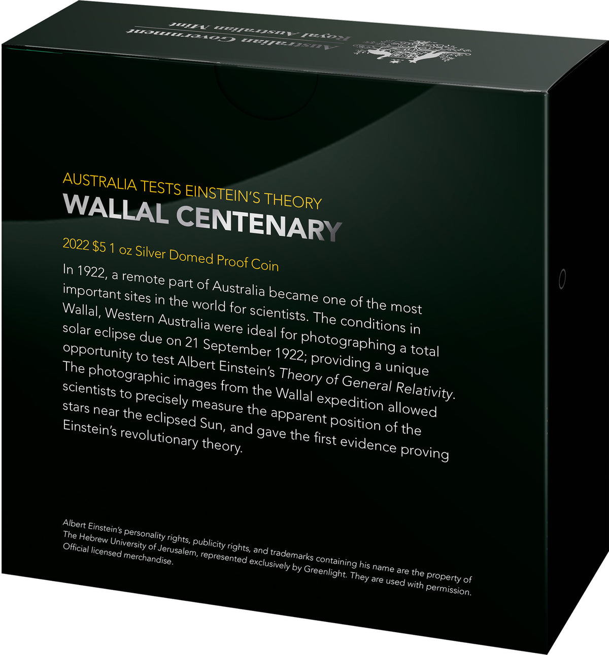 Australia 2022 $5 Wallal Centenary Domed 1oz Silver Coin