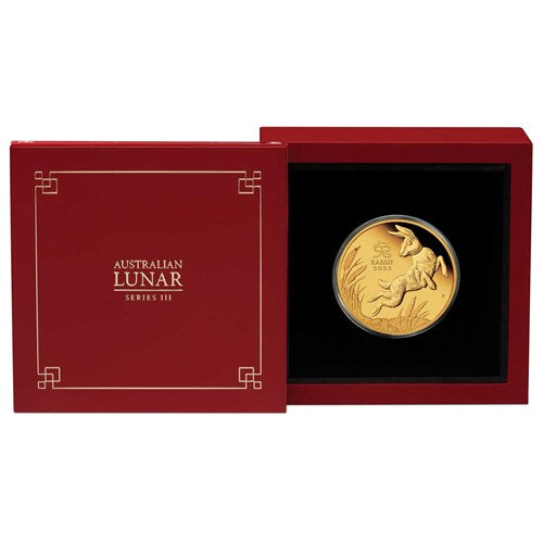 Australia 2023 $100 Australian Lunar Series III Year of the Rabbit 1oz Gold Proof Coin Perth Mint