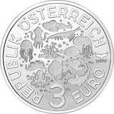Republic of Austria 2022 3 Euro THE BLUE-RINGED OCTOPUSs Coin- Luminous Marine Life Series (Glows under UV Light)
