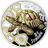 Cameroon 2022 1000 Francs Be Strong Turtle 1 Oz Silver Gold-plated