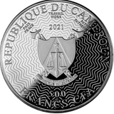 Cameroon 2021 500 Francs Silver Ruthenium Proof Coin - Solar System Series - Neptune with Magnifying Lens Coloured