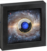 Cameroon 2021 500 Francs Silver Ruthenium Proof Coin - Solar System Series - Neptune with Magnifying Lens Coloured