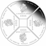 Tuvalu 2023 $1 Year of the Rabbit $1 Quadrant 1oz Silver Proof 4-Coin Set Perth Mint