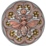 Niue 2023 $5 Metal Bee Steampunk 2oz Silver Antiqued Coin