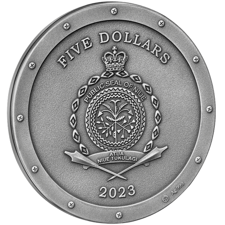 Niue 2023 $5 Metal Bee Steampunk 2oz Silver Antiqued Coin