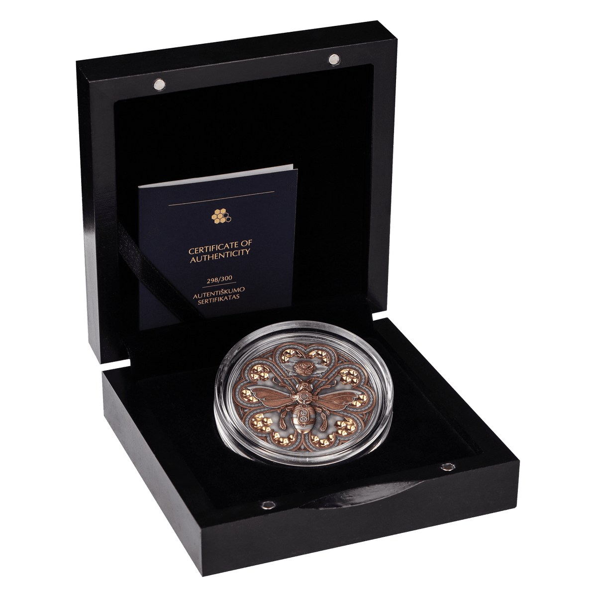 Niue 2023 $5 Metal Bee Steampunk 2oz Silver Antiqued Coin