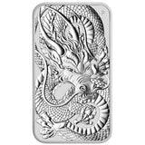 Australia 2021 $1 Uncirculated Rectangular Dragon 1oz Silver Coin
