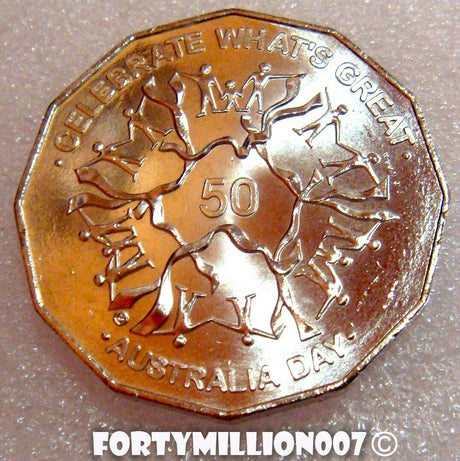 Australia 2010 50 Cent Uncirculated Australia Day Commemorative ex Royal Australian Mint Roll