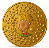 France 2021 The Little Prince Mini-Medal Yellow Metal 34mm Quadrum Capsule