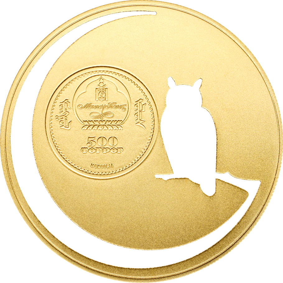 Mongolia 2016 500 Togrog Owl Mongolian Nature Series 1/2 Oz Silver Coin