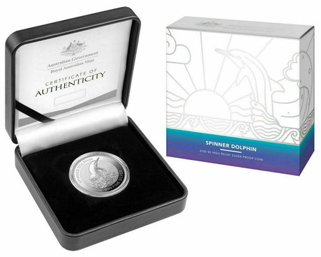 Australia 2020 $1 Spinner Dolphin Silver Proof High Relief