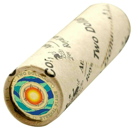 Australia 2018 $2 ANZAC Eternal Flame Lest We Forget Royal Australian Mint Coloured Uncirculated Roll