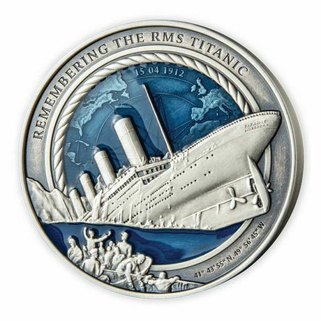 Solomon Islands 2021 $10 Titanic 3oz Antiqued Silver
