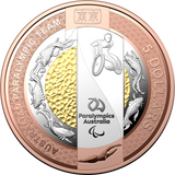 Australia 2020 $5 Australian Paralympic Team Bi-Metallic Selectively Gold Plated Proof Coin 500 Made