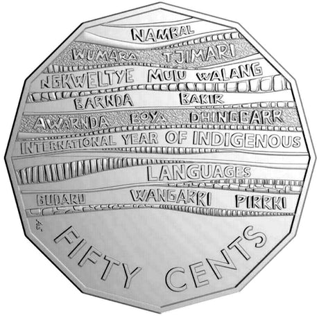 Australia 2019 50 Cent Uncirculated International Year of Indigenous Languages