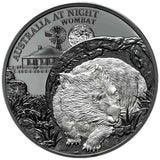 Niue 2021 $1 Australia at Night Wombat 1 Oz Silver Black Proof