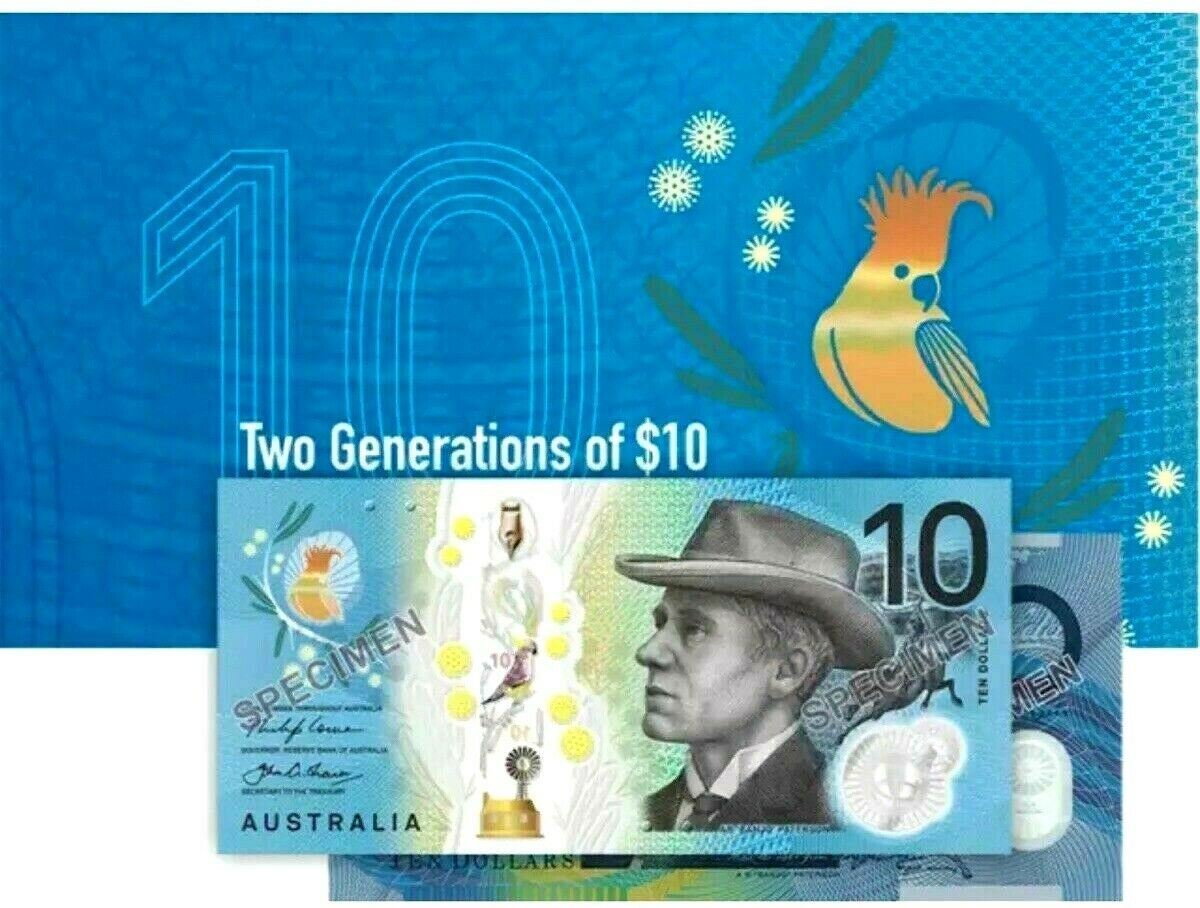 Australia 2015 & 2017 $10 Uncirculated Two Generations RBA Folder Banknote