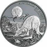 Niue 2019 $1 Australia at Night Kangaroo 1oz Silver Black Proof