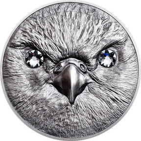 Mongolia 2016 500 Togrog Wildlife Protection Saker Falcon .999 1oz Antique Silver Reverse