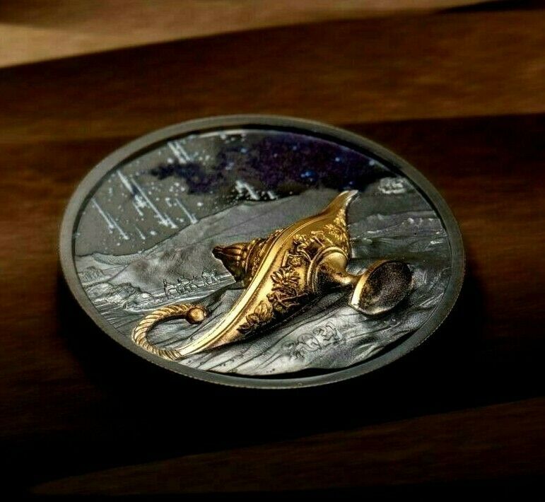 Republic of Palau 2021 $5 Magical Lamp 1oz Silver Black Proof Smartminting®