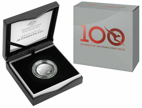 Australia 2020 $1 Fine Silver Proof Qantas Centenary 1/2 Oz