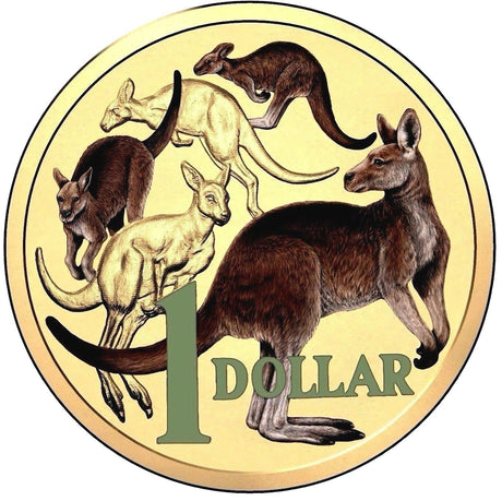 Australia 2014 $1 Coloured Uncirculated Mob of Roos
