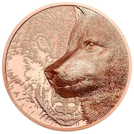 Mongolia 2021 250 Togrog  Mystic Wolf  Copper Prooflike CIT Smartminting®