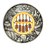 Tuvalu 2019 $2 Golden Abacus Insert 2oz .9999 Silver Antiqued Perth Mint