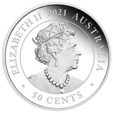 Australia 2021 50 Cent Dreaming Down Under – Tasmanian Devil 1/2oz Silver Proof Coin Perth Mint