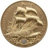 Niue 2022 $5 Nuestra Senora de Atocha 2 oz Gilded Silver with Sunken Treasure Inlay- 50 made